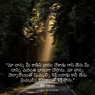 Picture 03 - 1 రాజులు 12:14 TELIRV - “మా నాన్న మీ - Bible Verse Picture
