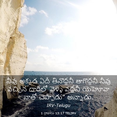 Picture 03 - 1 రాజులు 13:17 TELIRV - నీవు అక్కడ ఏదీ - Bible Verse Picture