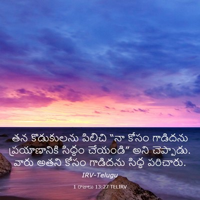 Picture 03 - 1 రాజులు 13:27 TELIRV - తన కొడుకులను - Bible Verse Picture
