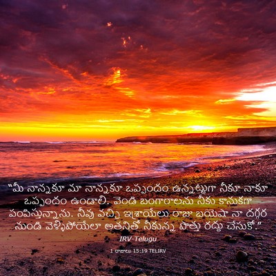 Picture 03 - 1 రాజులు 15:19 TELIRV - “మీ నాన్నకూ మా - Bible Verse Picture