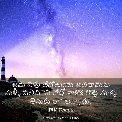 Picture 03 - 1 రాజులు 17:11 TELIRV - ఆమె నీళ్లు - Bible Verse Picture