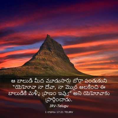 Picture 03 - 1 రాజులు 17:21 TELIRV - ఆ బాలుడి మీద - Bible Verse Picture