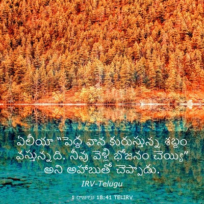 Picture 03 - 1 రాజులు 18:41 TELIRV - ఏలీయా “పెద్ద వాన - Bible Verse Picture