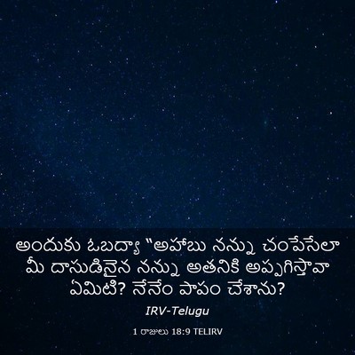Picture 03 - 1 రాజులు 18:9 TELIRV - అందుకు ఓబద్యా - Bible Verse Picture
