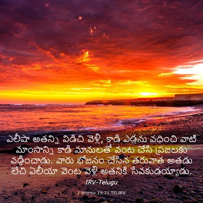 Picture 03 - 1 రాజులు 19:21 TELIRV - ఎలీషా అతన్ని - Bible Verse Picture
