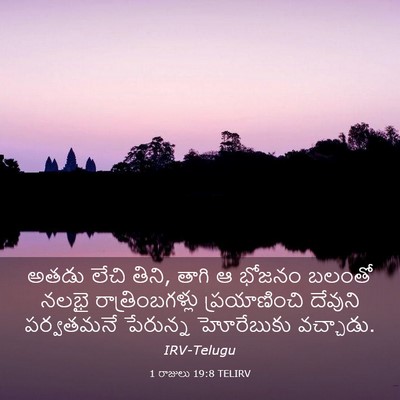 Picture 03 - 1 రాజులు 19:8 TELIRV - అతడు లేచి తిని, - Bible Verse Picture
