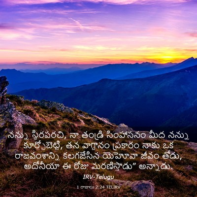 Picture 03 - 1 రాజులు 2:24 TELIRV - నన్ను స్థిరపరచి, - Bible Verse Picture