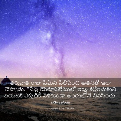 Picture 03 - 1 రాజులు 2:36 TELIRV - తరువాత రాజు - Bible Verse Picture