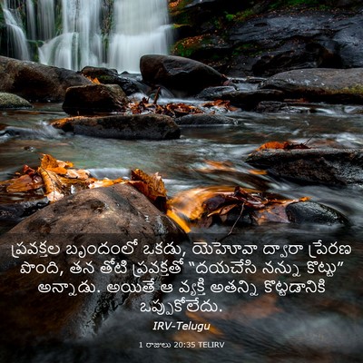 Picture 03 - 1 రాజులు 20:35 TELIRV - ప్రవక్తల బృందంలో - Bible Verse Picture