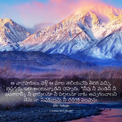 Picture 03 - 1 రాజులు 20:5 TELIRV - ఆ వార్తాహరులు - Bible Verse Picture