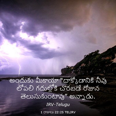 Picture 03 - 1 రాజులు 22:25 TELIRV - అందుకు మీకాయా - Bible Verse Picture