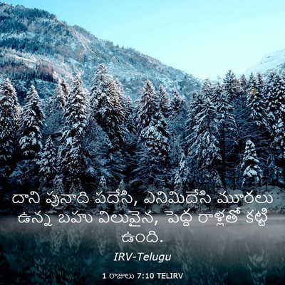 Picture 03 - 1 రాజులు 7:10 TELIRV - దాని పునాది పదేసి, - Bible Verse Picture