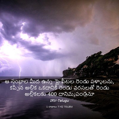Picture 03 - 1 రాజులు 7:42 TELIRV - ఆ స్తంభాల మీద ఉన్న - Bible Verse Picture