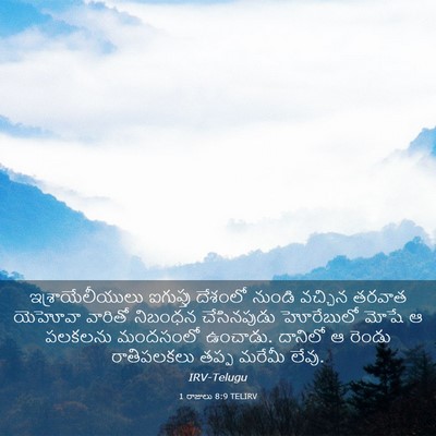 Picture 03 - 1 రాజులు 8:9 TELIRV - ఇశ్రాయేలీయులు - Bible Verse Picture