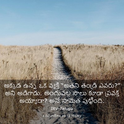 Picture 03 - 1 సమూయేలు 10:12 TELIRV - అక్కడ ఉన్న ఒక - Bible Verse Picture