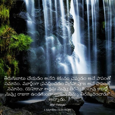 Picture 03 - 1 సమూయేలు 15:23 TELIRV - తిరుగుబాటు చేయడం - Bible Verse Picture
