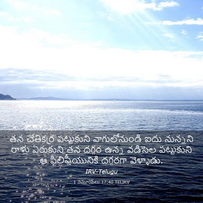 Picture 03 - 1 సమూయేలు 17:40 TELIRV - తన చేతికర్ర - Bible Verse Picture