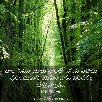 Picture 03 - 1 సమూయేలు 2:18 TELIRV - బాల సమూయేలు నారతో - Bible Verse Picture