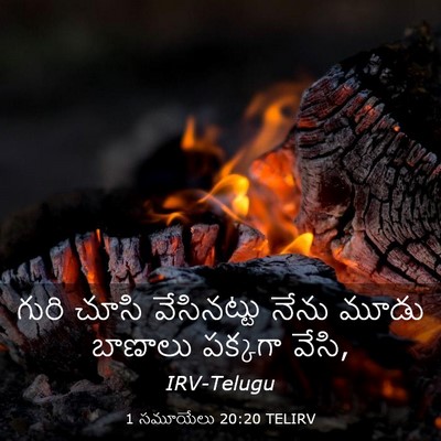 Picture 03 - 1 సమూయేలు 20:20 TELIRV - గురి చూసి - Bible Verse Picture