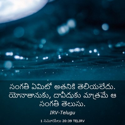 Picture 03 - 1 సమూయేలు 20:39 TELIRV - సంగతి ఏమిటో - Bible Verse Picture