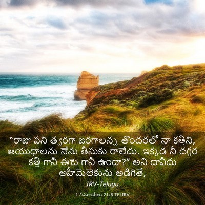 Picture 03 - 1 సమూయేలు 21:8 TELIRV - “రాజు పని త్వరగా - Bible Verse Picture