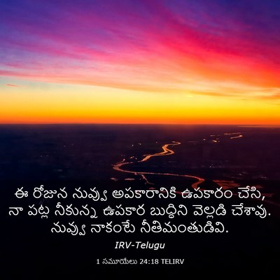 Picture 03 - 1 సమూయేలు 24:18 TELIRV - ఈ రోజున నువ్వు - Bible Verse Picture