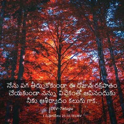 Picture 03 - 1 సమూయేలు 25:33 TELIRV - నేను పగ - Bible Verse Picture