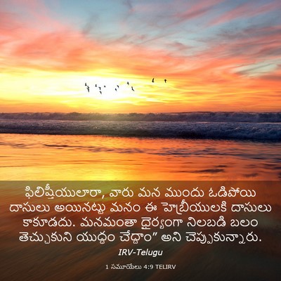 Picture 03 - 1 సమూయేలు 4:9 TELIRV - ఫిలిష్తీయులారా, - Bible Verse Picture
