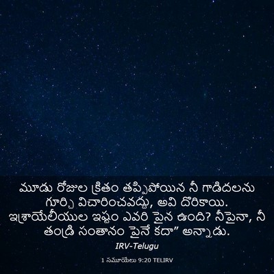 Picture 03 - 1 సమూయేలు 9:20 TELIRV - మూడు రోజుల క్రితం - Bible Verse Picture