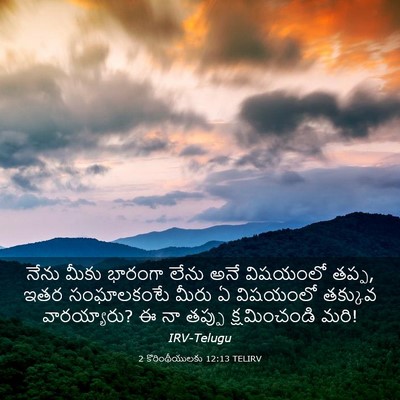 Picture 03 - 2 కొరింథీయులకు 12:13 TELIRV - నేను మీకు భారంగా - Bible Verse Picture
