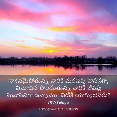 Picture 03 - 2 కొరింథీయులకు 2:16 TELIRV - నాశనమైపోతున్న - Bible Verse Picture