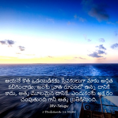 Picture 03 - 2 కొరింథీయులకు 3:6 TELIRV - ఆయనే కొత్త - Bible Verse Picture