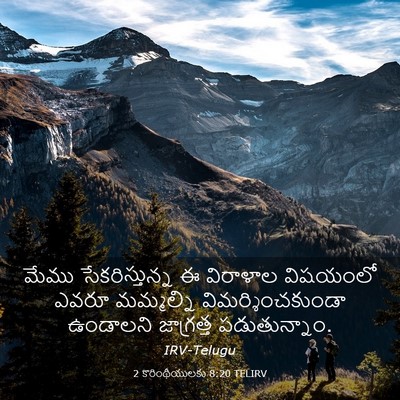 Picture 03 - 2 కొరింథీయులకు 8:20 TELIRV - మేము సేకరిస్తున్న - Bible Verse Picture