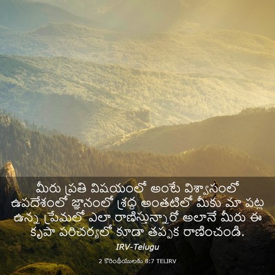Picture 03 - 2 కొరింథీయులకు 8:7 TELIRV - మీరు ప్రతి - Bible Verse Picture