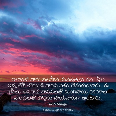 Picture 03 - 2 తిమోతి పత్రిక 3:6 TELIRV - ఇలాంటి వారు బలహీన - Bible Verse Picture