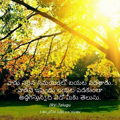 Picture 03 - 2 తెస్సలోనిక పత్రిక 2:6 TELIRV - వాడు సరైన సమయంలో - Bible Verse Picture