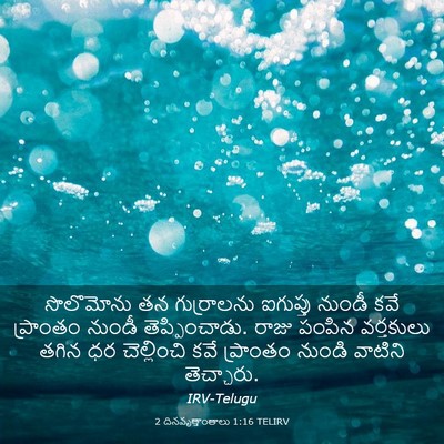 Picture 03 - 2 దినవృత్తాంతాలు 1:16 TELIRV - సొలొమోను తన - Bible Verse Picture