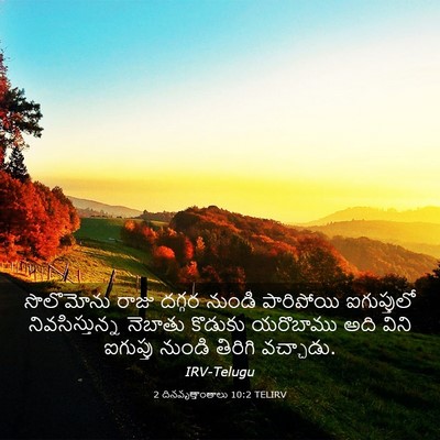 Picture 03 - 2 దినవృత్తాంతాలు 10:2 TELIRV - సొలొమోను రాజు - Bible Verse Picture