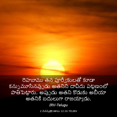 Picture 03 - 2 దినవృత్తాంతాలు 12:16 TELIRV - రెహబాము తన - Bible Verse Picture