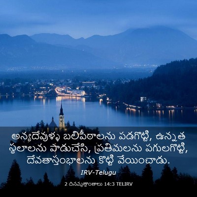 Picture 03 - 2 దినవృత్తాంతాలు 14:3 TELIRV - అన్యదేవుళ్ళ - Bible Verse Picture