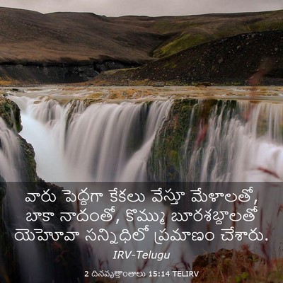 Picture 03 - 2 దినవృత్తాంతాలు 15:14 TELIRV - వారు పెద్దగా - Bible Verse Picture