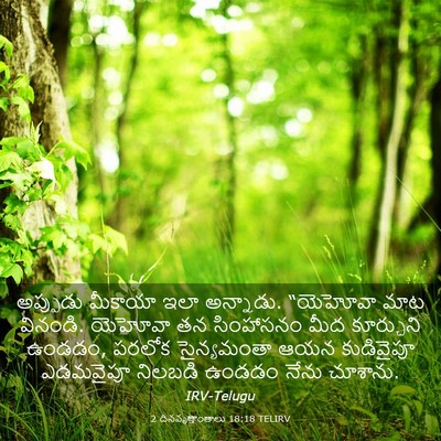 Picture 03 - 2 దినవృత్తాంతాలు 18:18 TELIRV - అప్పుడు మీకాయా - Bible Verse Picture