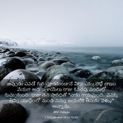 Picture 03 - 2 దినవృత్తాంతాలు 18:33 TELIRV - అప్పుడు ఎవడో గురి - Bible Verse Picture