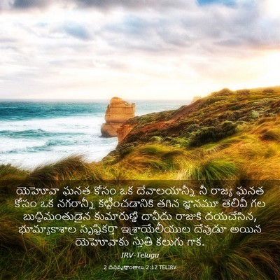 Picture 03 - 2 దినవృత్తాంతాలు 2:12 TELIRV - యెహోవా ఘనత కోసం ఒక - Bible Verse Picture