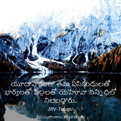 Picture 03 - 2 దినవృత్తాంతాలు 20:13 TELIRV - యూదావారంతా తమ - Bible Verse Picture