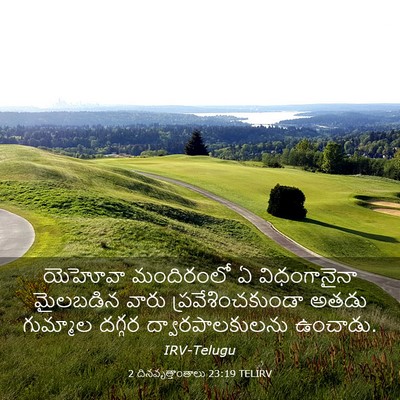 Picture 03 - 2 దినవృత్తాంతాలు 23:19 TELIRV - యెహోవా మందిరంలో ఏ - Bible Verse Picture