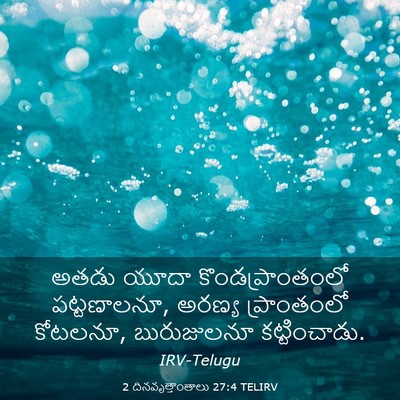 Picture 03 - 2 దినవృత్తాంతాలు 27:4 TELIRV - అతడు యూదా - Bible Verse Picture