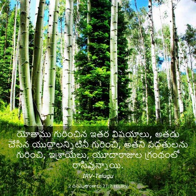 Picture 03 - 2 దినవృత్తాంతాలు 27:7 TELIRV - యోతాము గురించిన - Bible Verse Picture