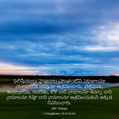 Picture 03 - 2 దినవృత్తాంతాలు 28:18 TELIRV - ఫిలిష్తీయులు - Bible Verse Picture
