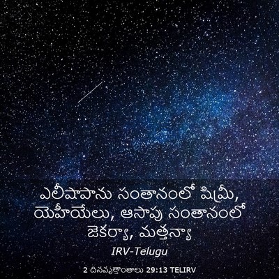 Picture 03 - 2 దినవృత్తాంతాలు 29:13 TELIRV - ఎలీషాపాను - Bible Verse Picture